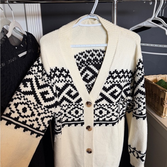 Brunette The Label Cream and Black Cardigan - Picture 2 of 4